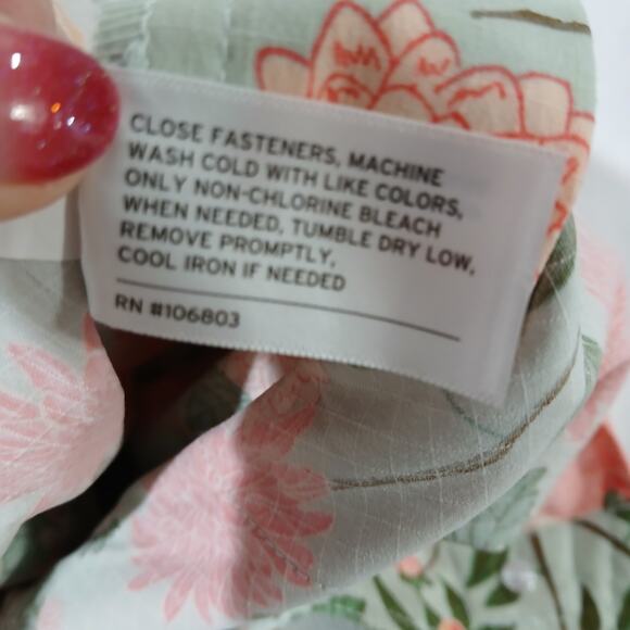 DULUTH TRADING Heirloom Gardening Bib Overalls XS X 31 NWT Mint Summer Dahlia - Picture 12 of 16